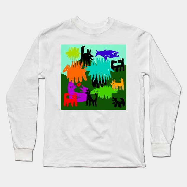 animal party Long Sleeve T-Shirt by Angel Rivas